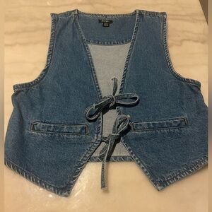 Nasty Gal Light Blue Denim Vest